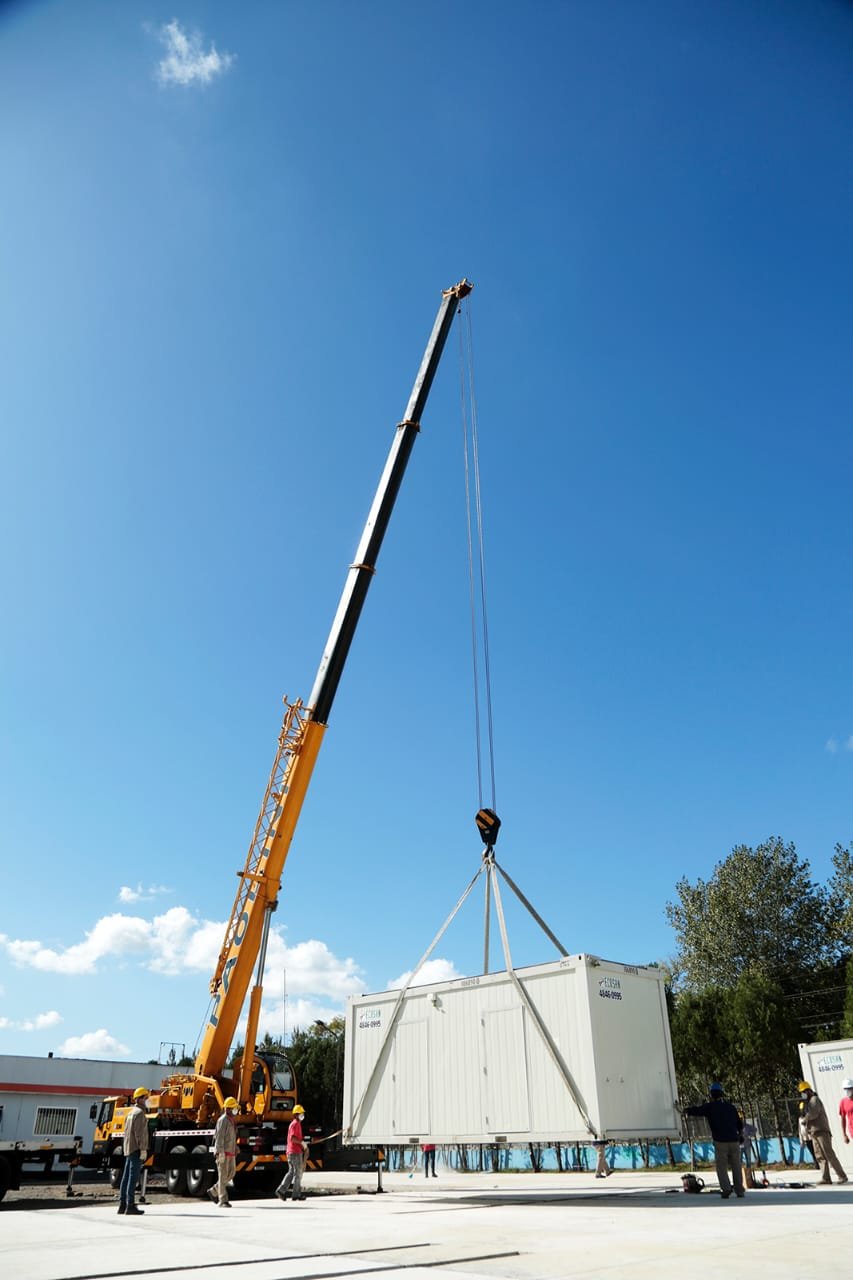 Avanza la construcción del hospital modular de emergencia en Almirante Brown