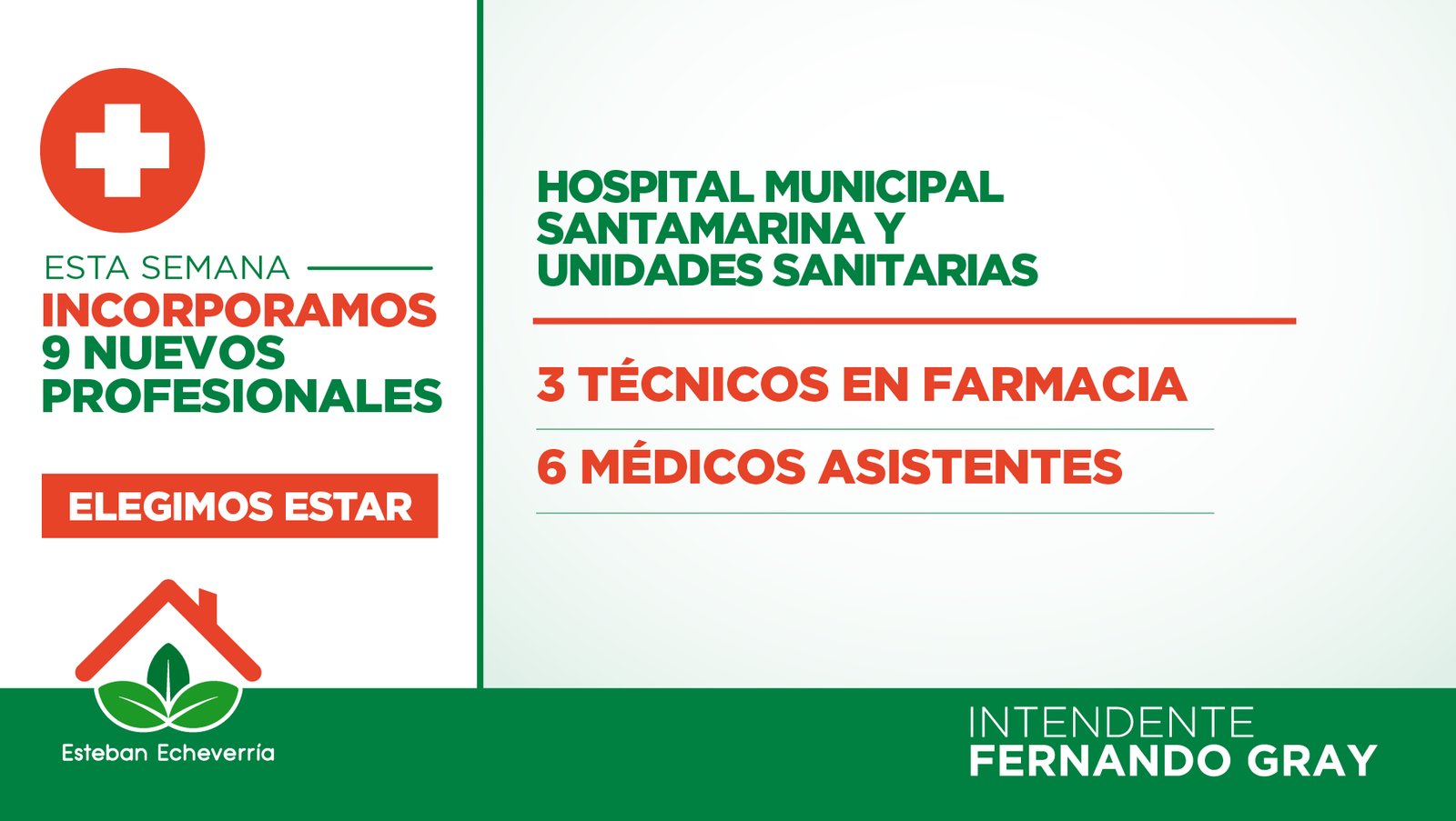 Echeverría: el municipio incorporó nueve profesionales de la salud