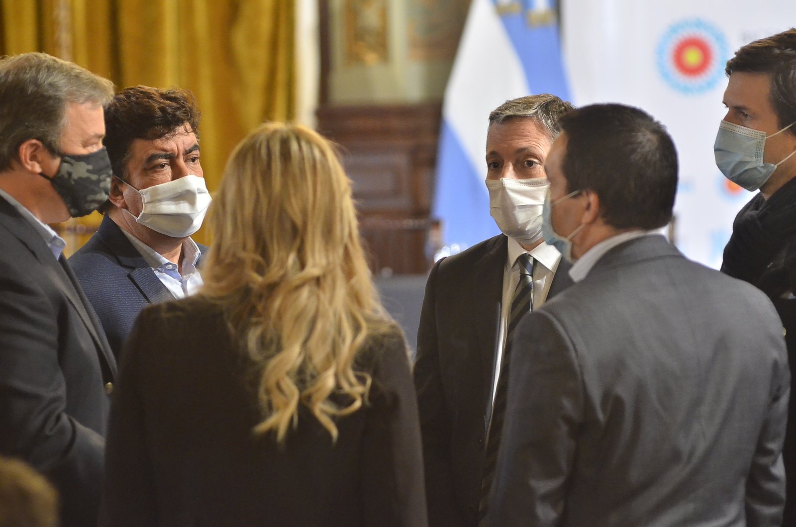 Fernando Gray con Alberto Fernández y Axel Kicillof en el lanzamiento del nuevo plan de infraestructura