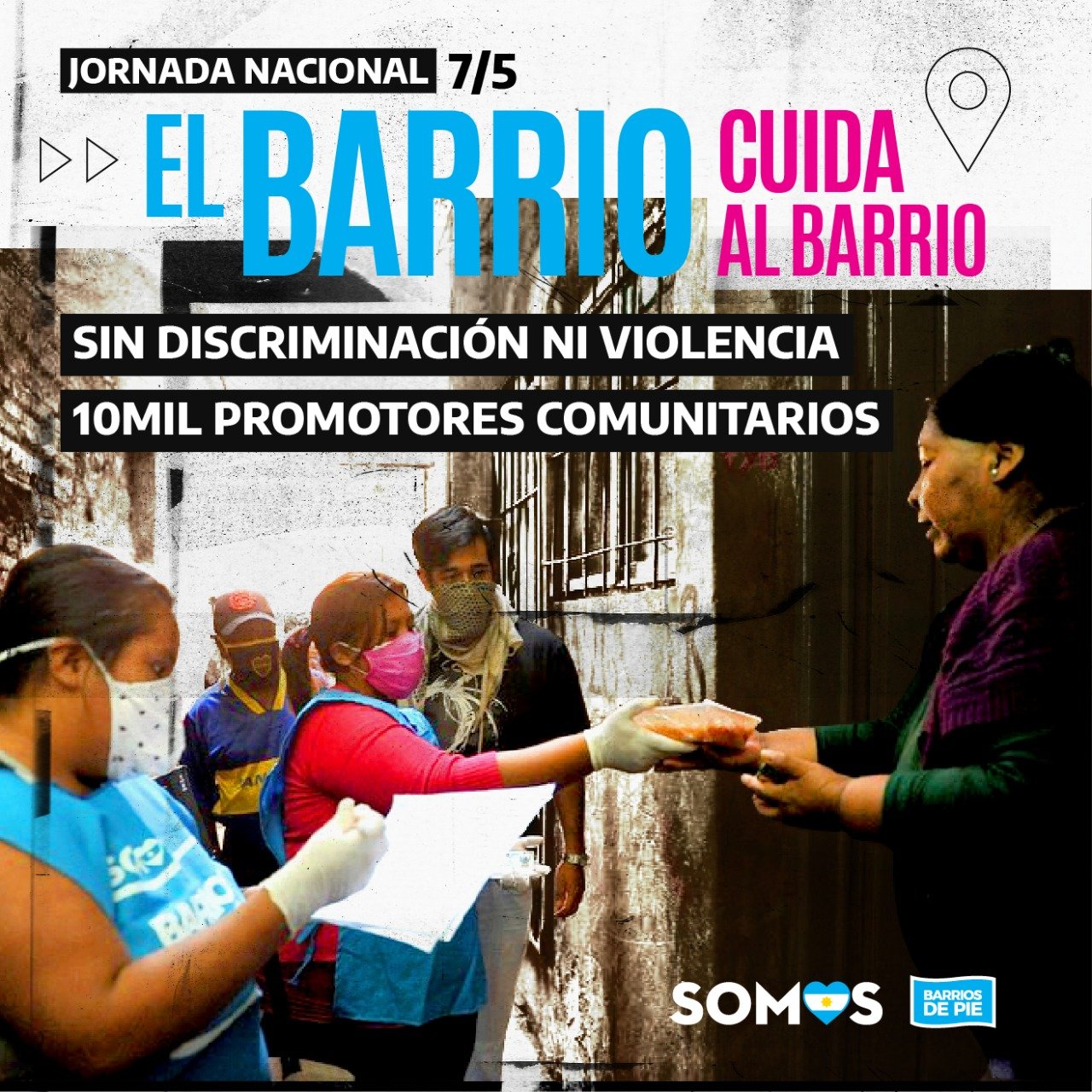 El Movimiento Somos Barrios de Pie de Lomas encabezará mañana jueves una jornada de prevención del coronavirus en barrios