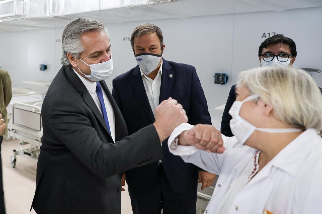 Alberto Fernández, Axel y Cascallares inauguraron un nuevo hospital para Brown