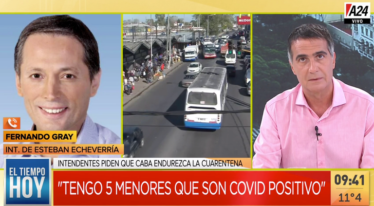 Fernando Gray se quejó de la «flexibilización porteña» y dijo que la medida puede provocar más contagios
