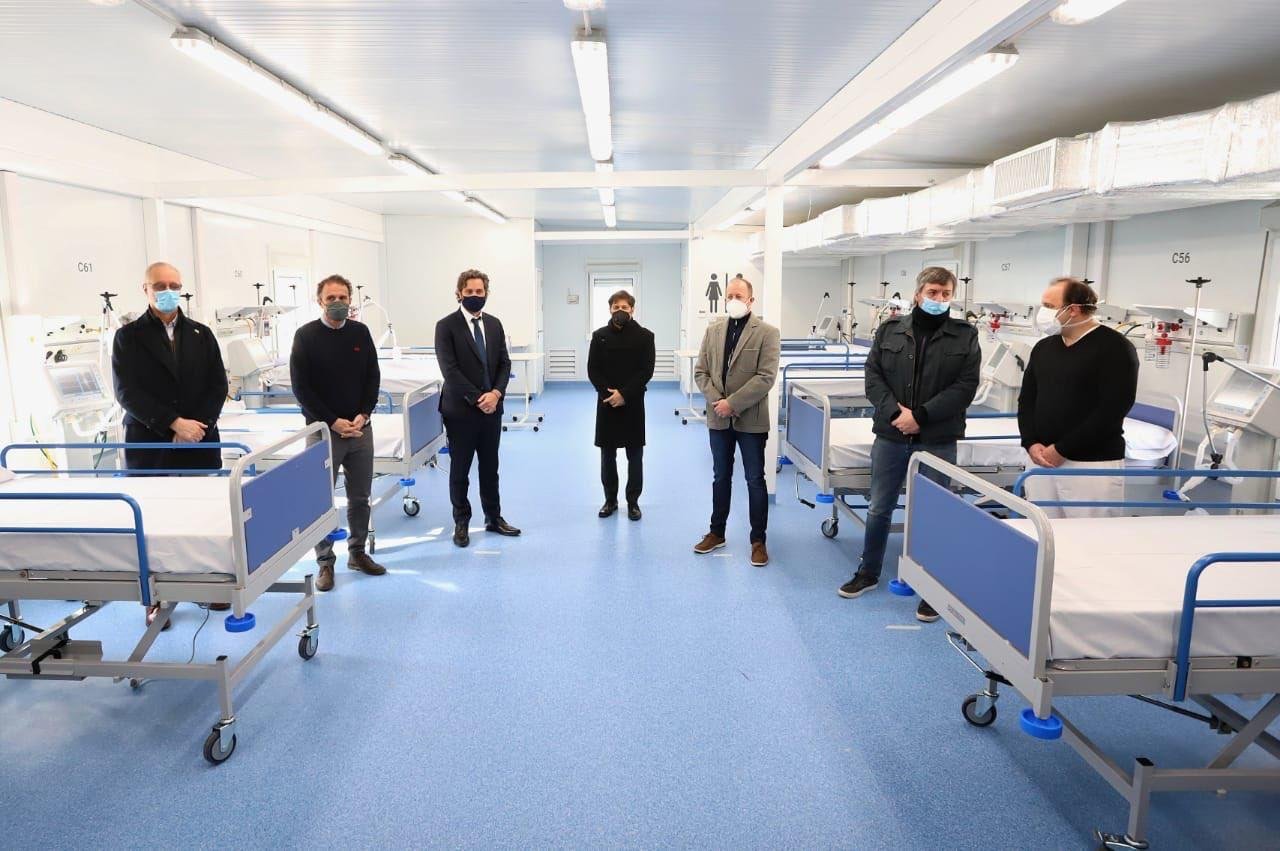 Martín Insaurralde recibió a Axel Kicillof, Máximo Kirchner, Santiago Cafiero y Gabriel Katopodis para la inauguración del Hospital Modular de Fiorito