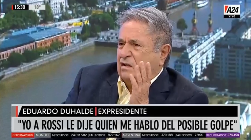 «No tenía que haber dicho lo que dije», reconoció Duhalde sobre su advertencia de un golpe