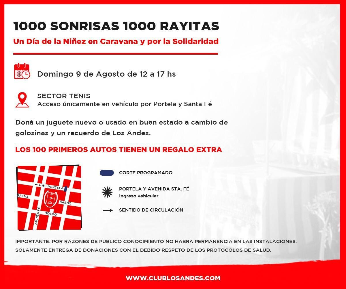 El Club Los Andes organizó una caravana solidaria anticipando el Día del Niño