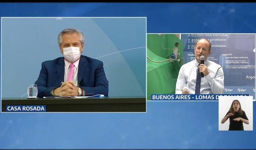 Martín Insaurralde presentó desde Lomas la finalización de la obra del Arroyo del Rey junto a Alberto Fernández por videoconferencia