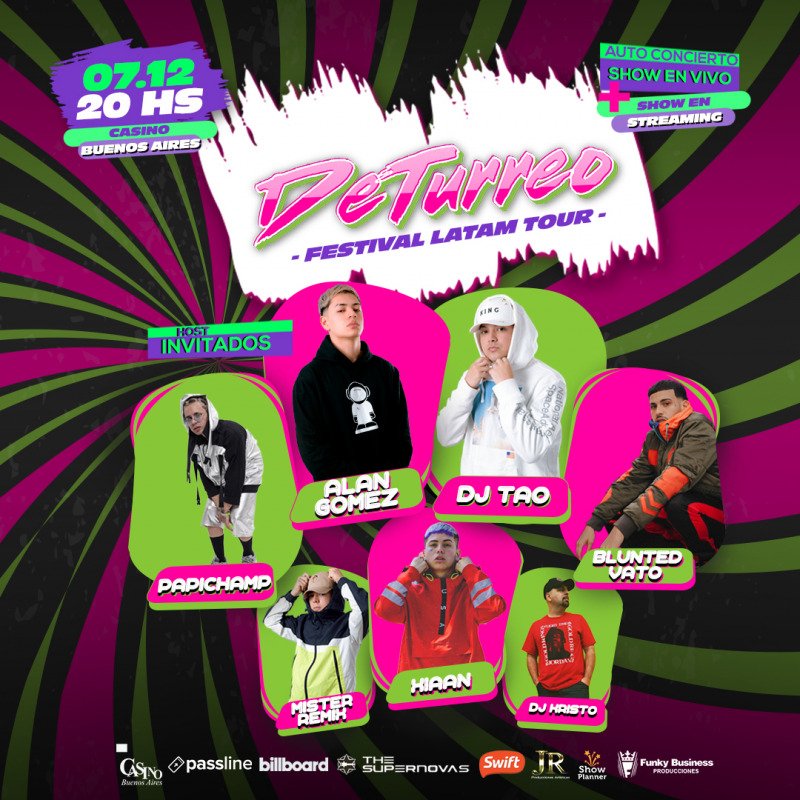 Festival DeTurreo Latam Tour: auto-concierto 7 de diciembre en Puerto Madero