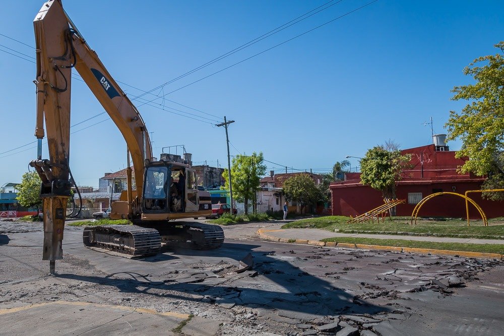 Desvío en la bajada del Puente Olímpico por obras de bacheo