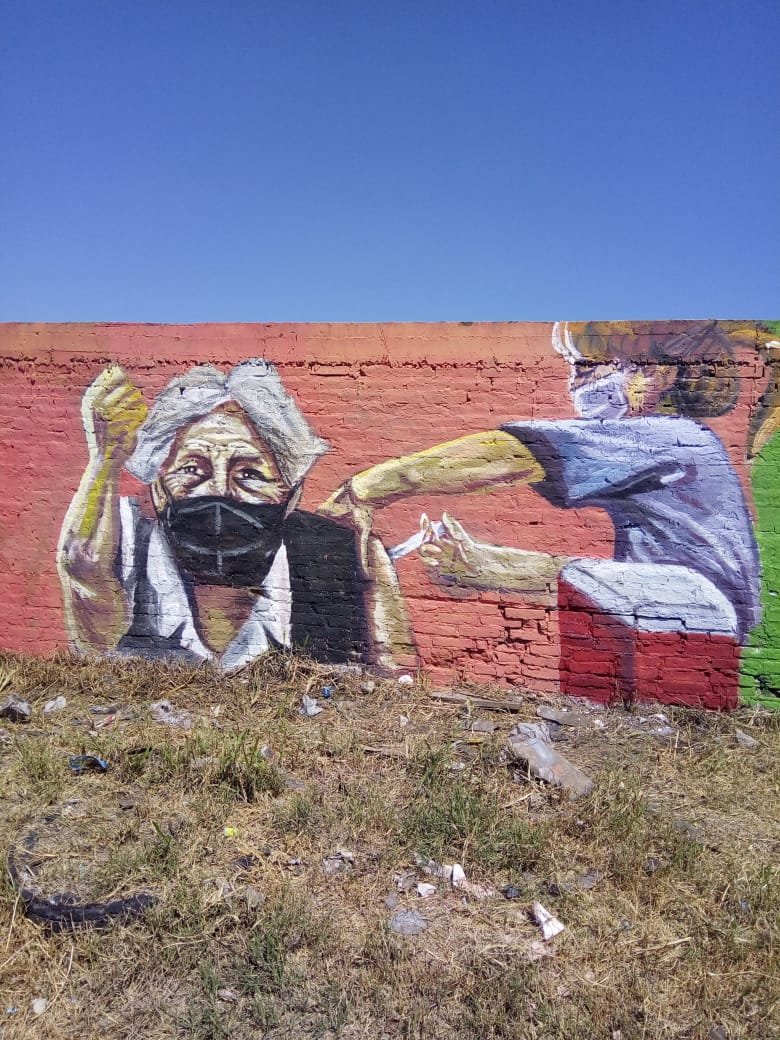 Burzaco: mural en homenaje a los trabajadores esenciales
