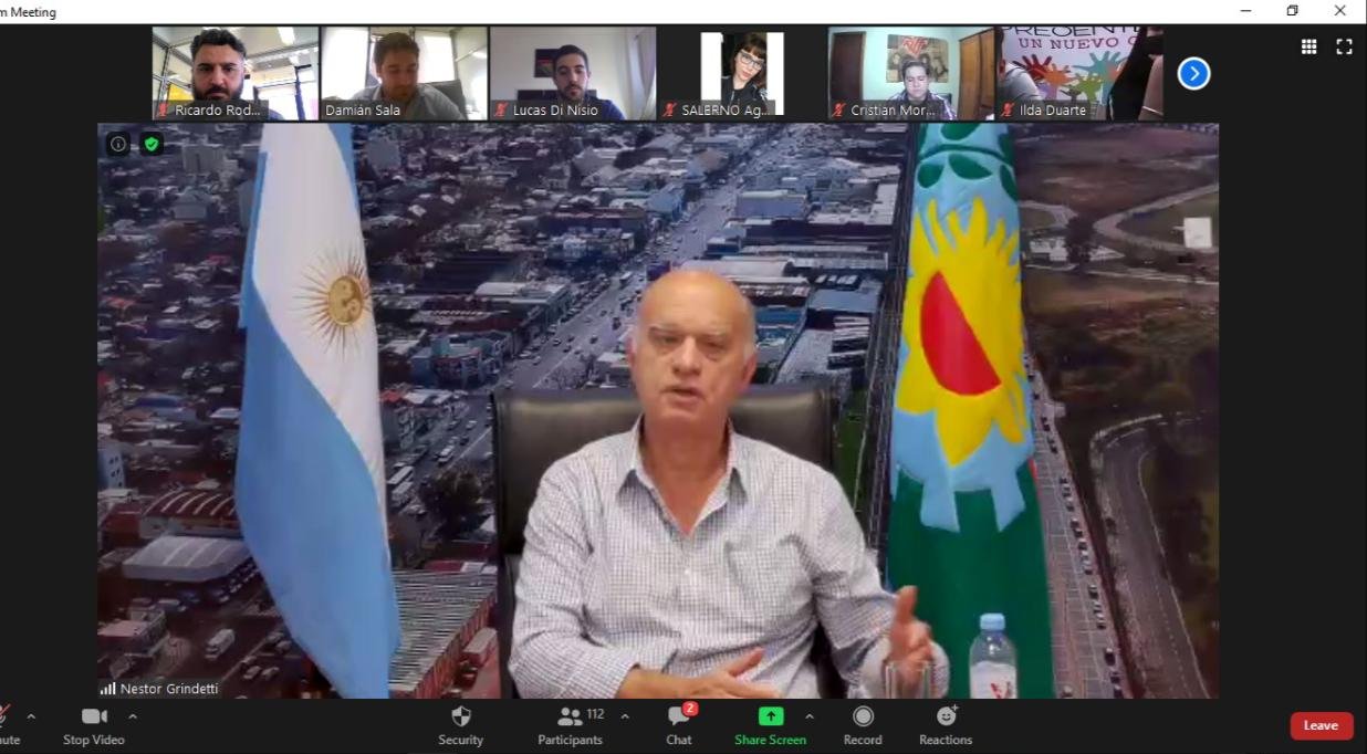 Covid-19: Grindetti reunió a jóvenes y centros de estudiantes en busca del compromiso para evitar fiestas clandestinas