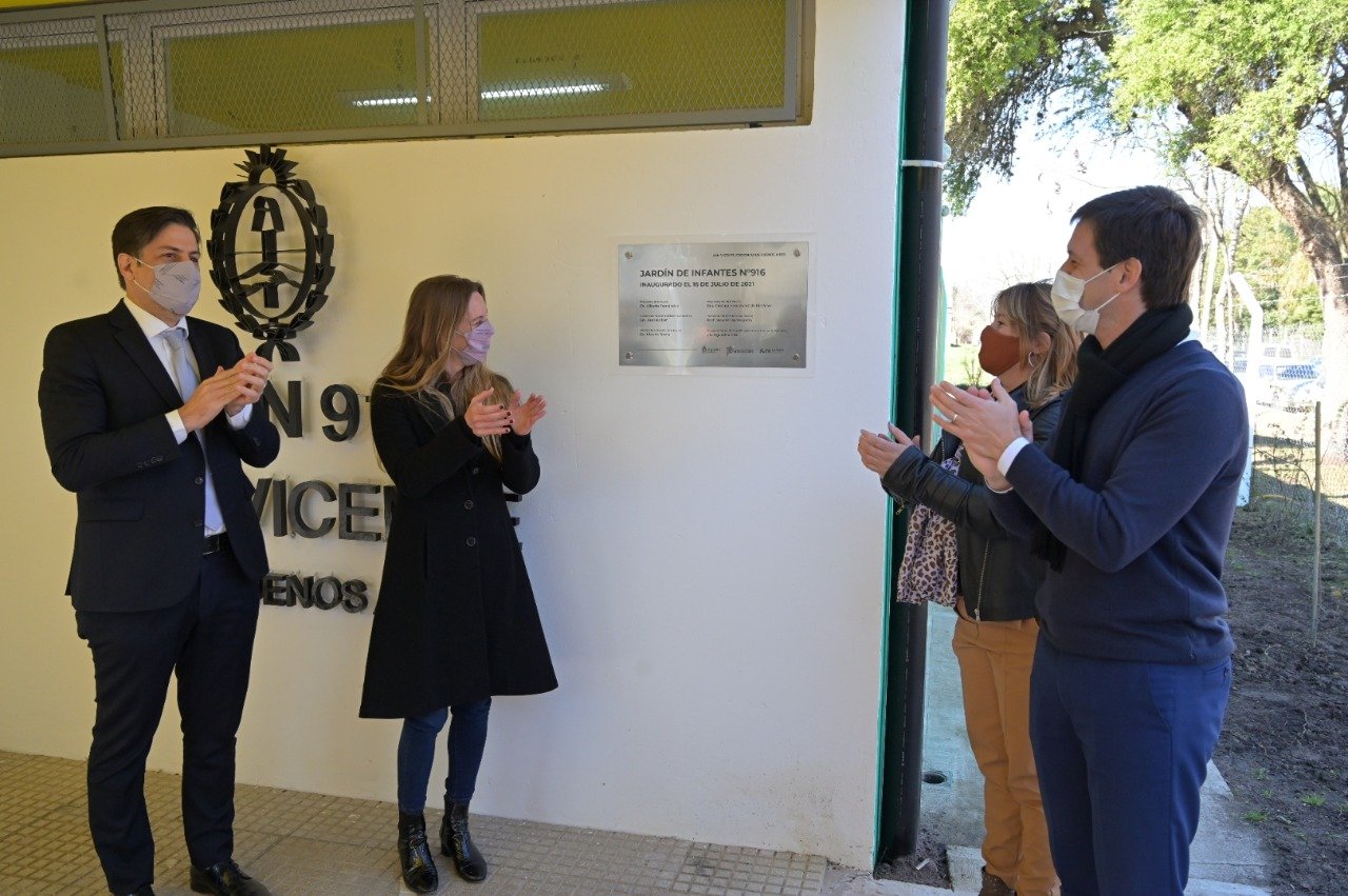 San Vicente: Vila, Trotta y Mantegazza inauguraron un Jardín de Infantes para 200 alumnos y alumnas