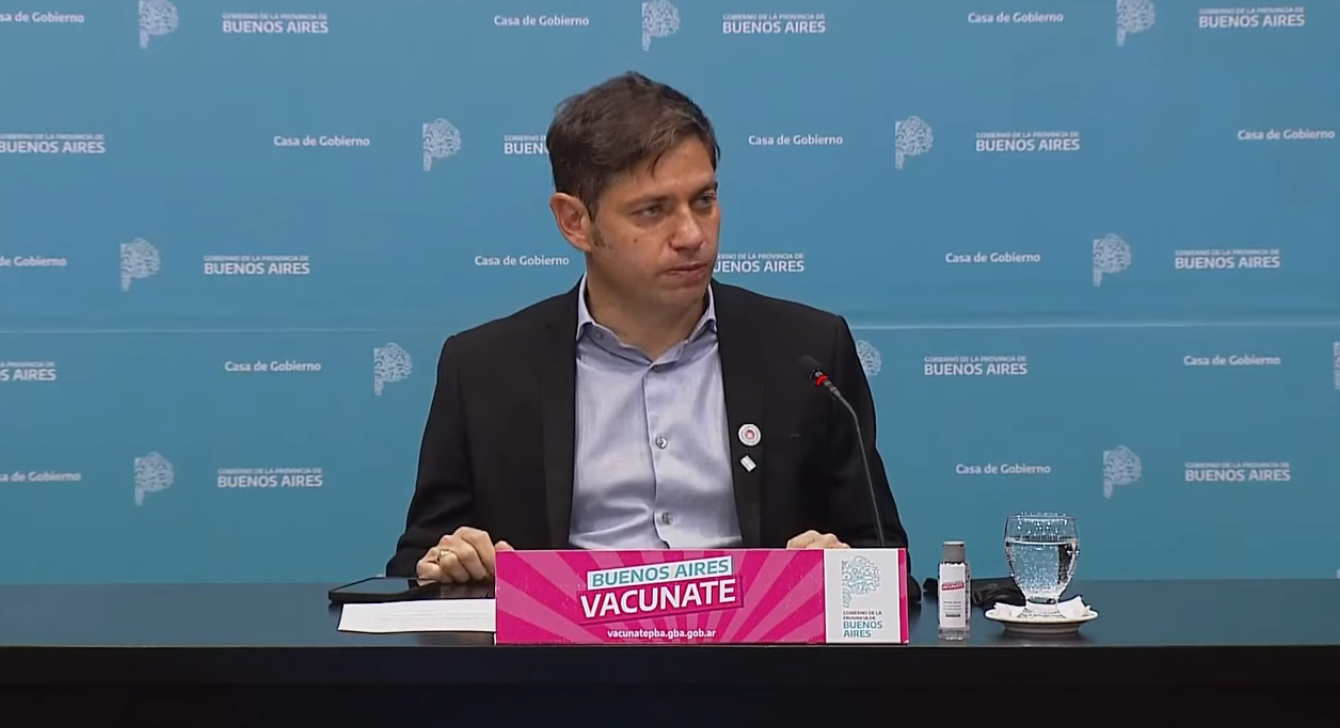 Kicillof anunció vacuna libre para mayores de 18 desde el viernes en la provincia de Buenos Aires