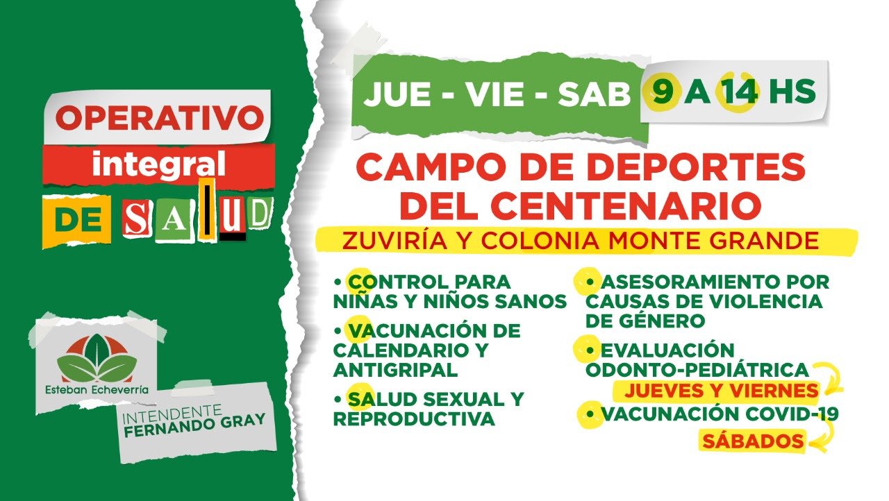 El Municipio de Echeverría encara nuevos operativos integrales de salud