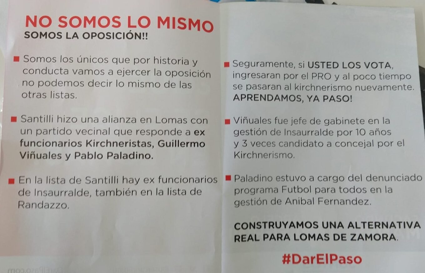 Interna caliente de Juntos en Lomas: Silvia Sierra culpó a Marcelo Pellegrini por volantes agraviantes y dijo que «molesta que no hable de frente»