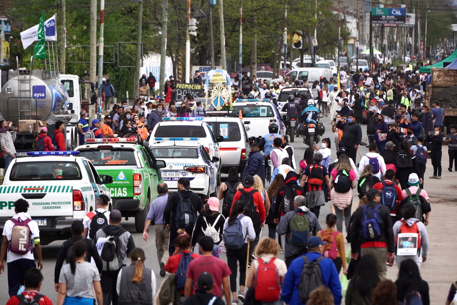 La imagen de la Virgen ya se encuentra en Paso del Rey y a la noche continúa camino a Luján
