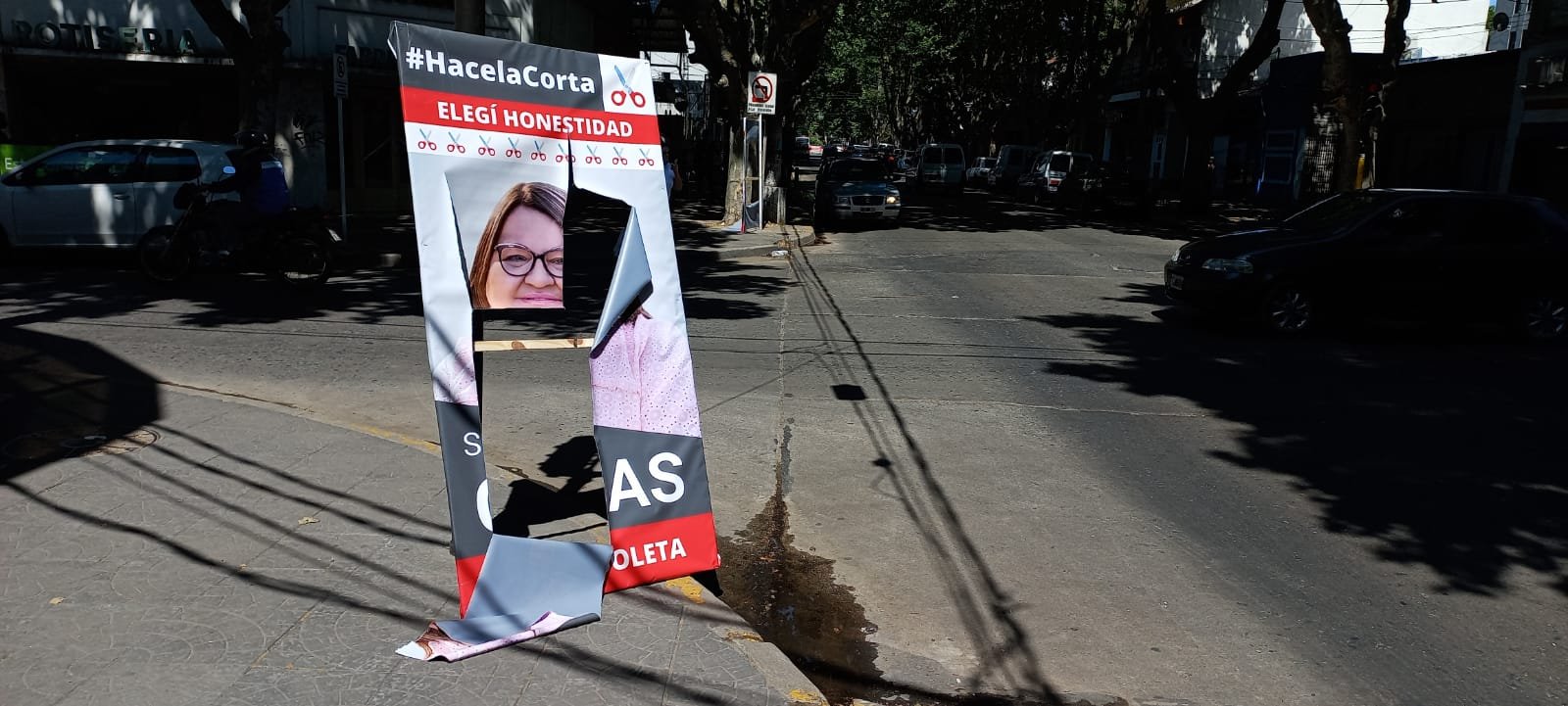 Política caliente en Esteban Echeverría: sectores no conformes con la campaña de corte de boleta vandalizaron cartelería con la imagen de Silvia Casas