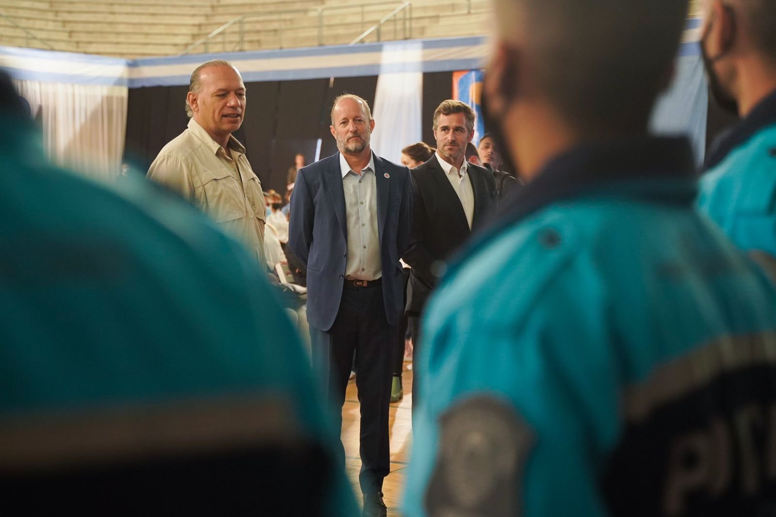 Insaurralde, Berni y Achával participaron de la jornada de inscripción de aspirantes a la Policía Bonaerense en Pilar