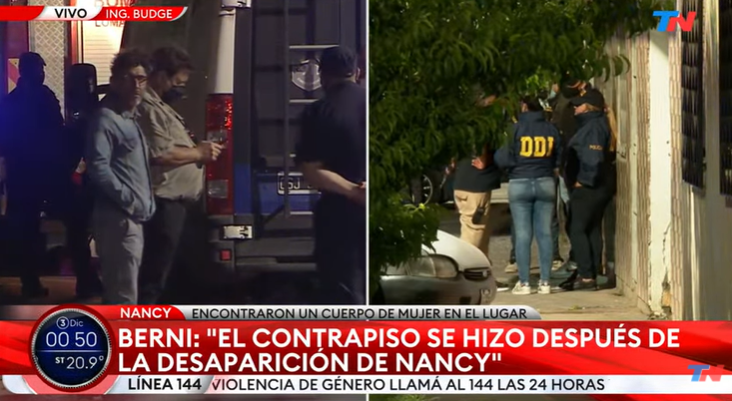 Búsqueda de Nancy Videla: hallaron el cuerpo de una mujer en el allanamiento en Ingeniero Budge