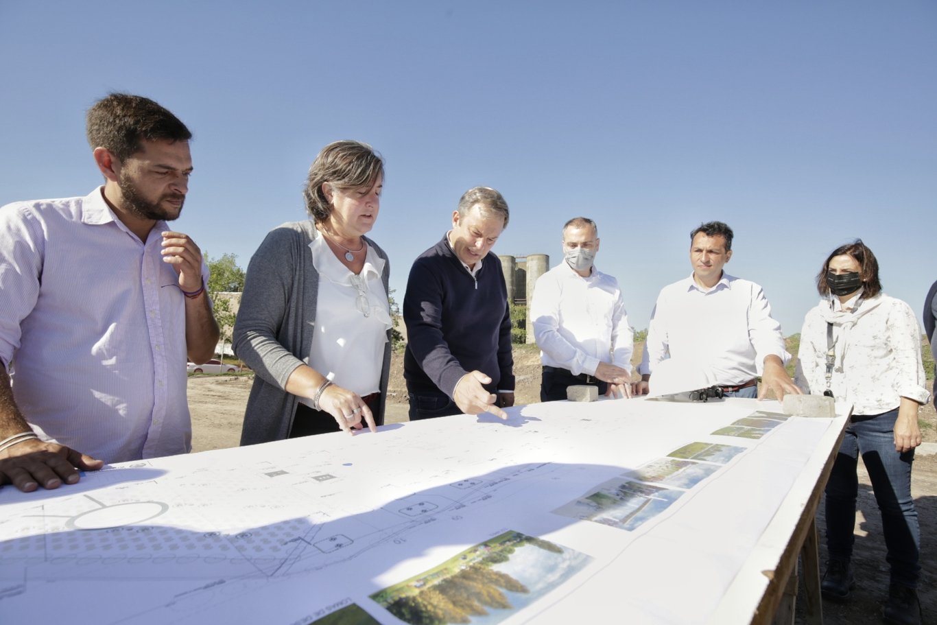 Cascallares, Fabiani y Larivera recorrieron las obras en el Parque Don Orione