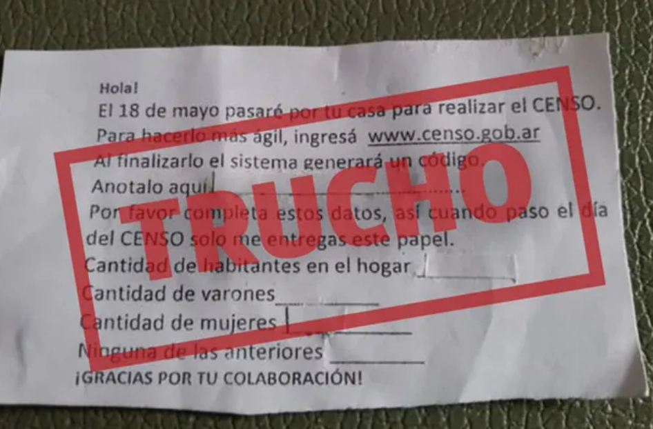 Censo 2022: alertan por falsos censistas en zona sur