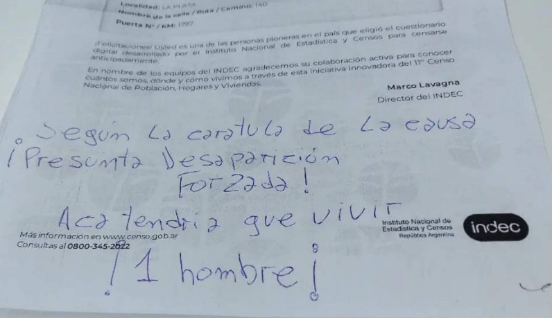 «Acá tendría que vivir un hombre»: la nota que pegó en la puerta de su casa el hijo de Julio López