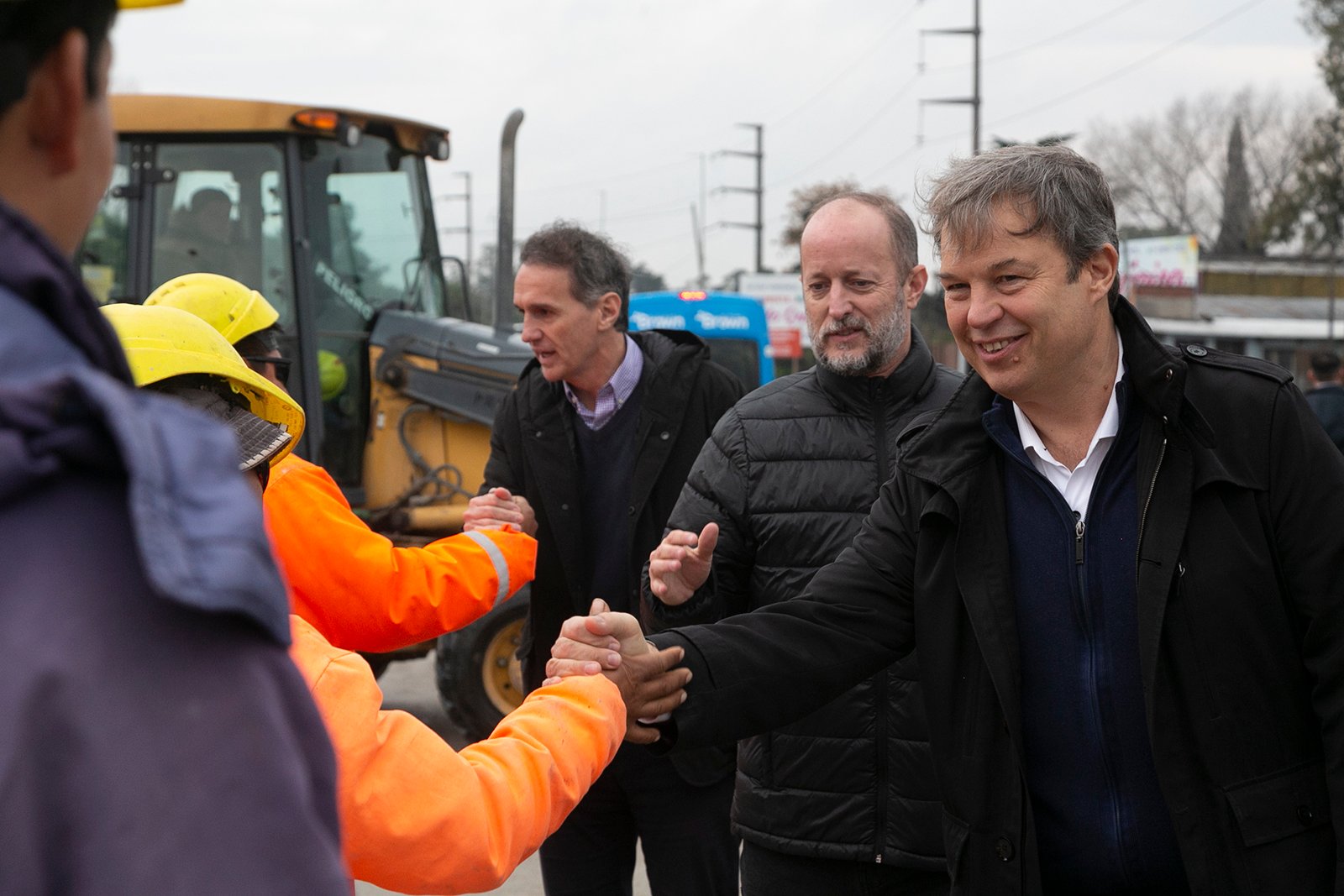 Katopodis, Insaurralde, Cascallares y Fabiani recorrieron las obras del viaducto de Ruta 4 y en la Quinta Roca