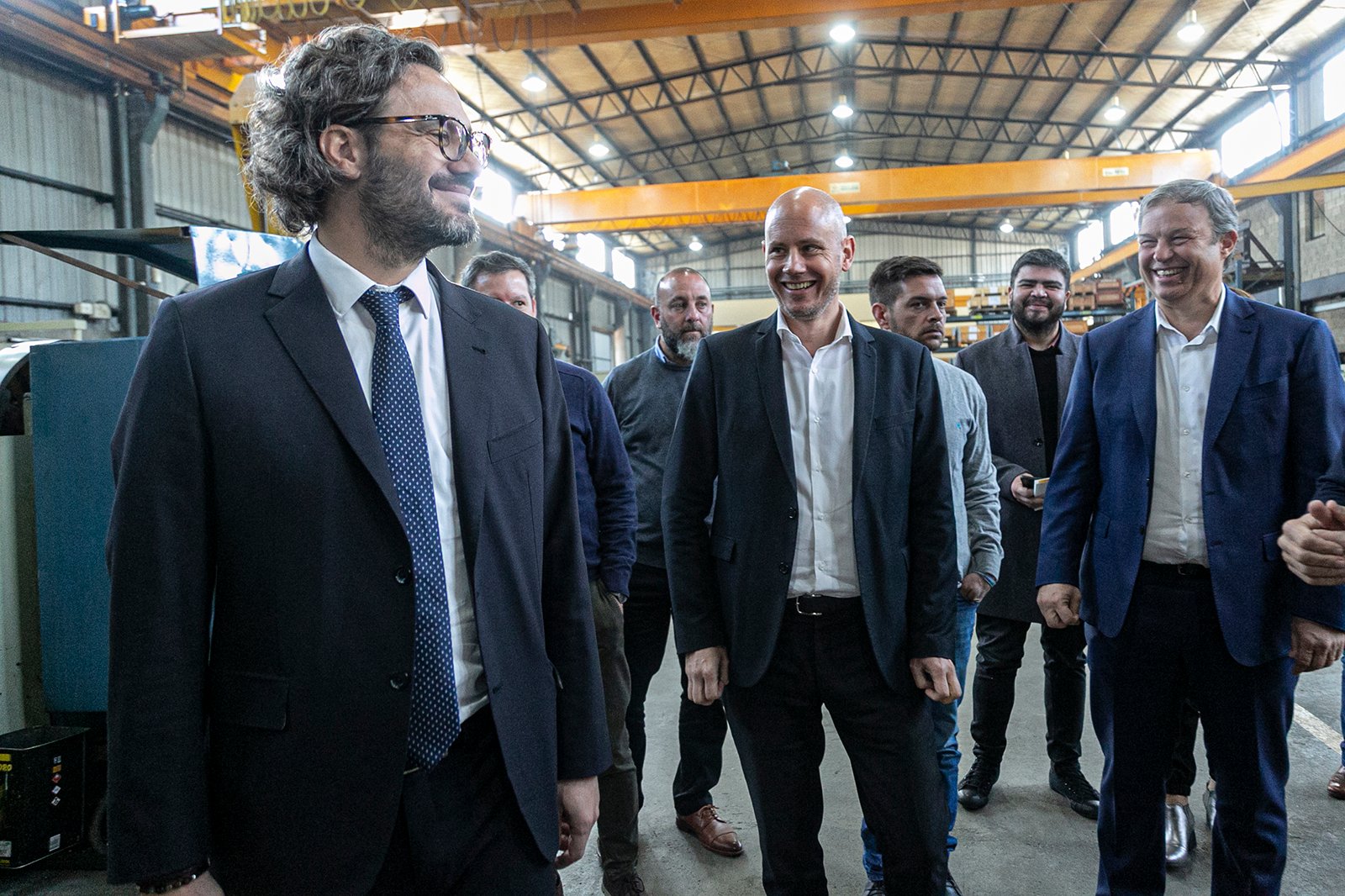 Cafiero, Cascallares y Fabiani recorrieron una Pyme metalúrgica del Parque Industrial de Burzaco