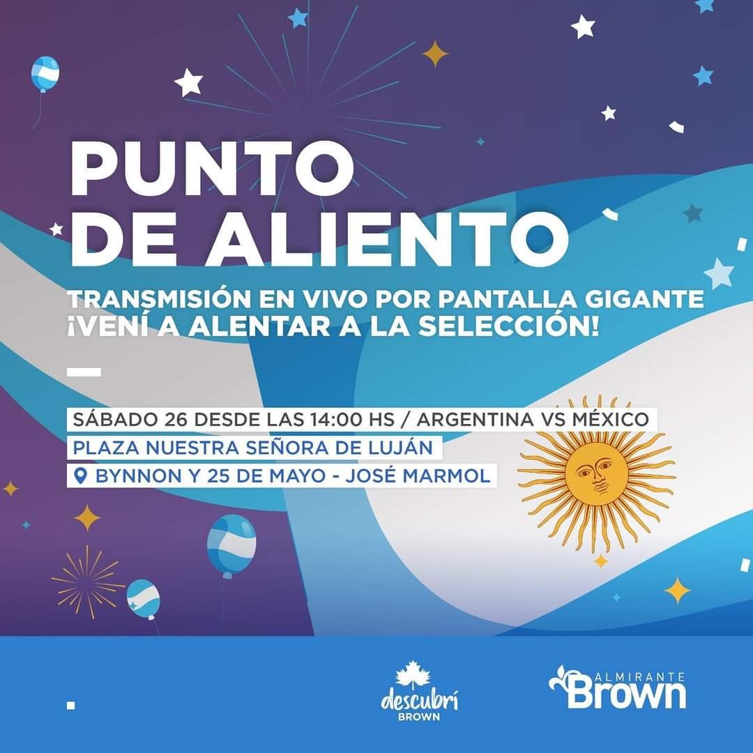 Iniciativa municipal: en Brown transmitirán en pantalla gigante el partido de Argentina vs México