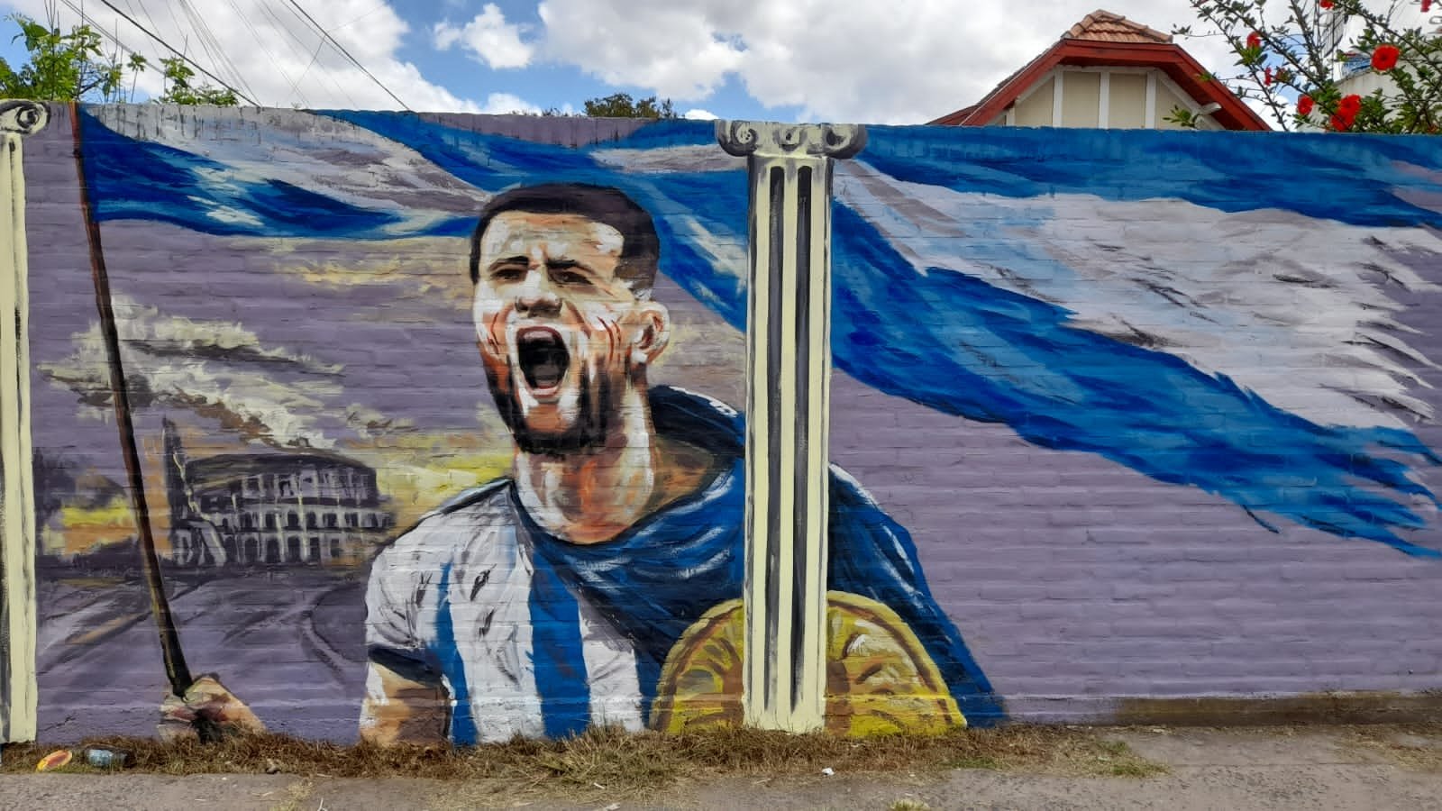 Brown homenaje a a la Selección con el mural «Un lugar en el Olimpo»