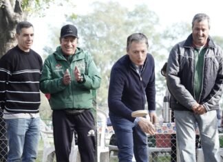 Fernando Gray acompañó a adultas y adultos mayores en la apertura del torneo de tejo La Cautiva