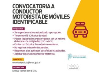 Lanús: nueva convocatoria para conductores motoristas de móviles