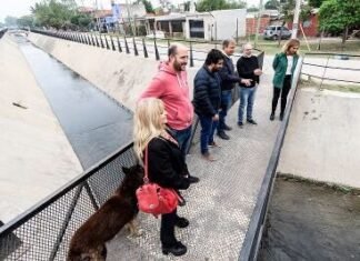Cascallares y Sabbatella recorrieron las obras de urbanización en el camino de sirga en el Arroyo del Rey