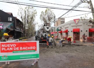 Nuevas obras de bacheo en el centro de Monte Grande
