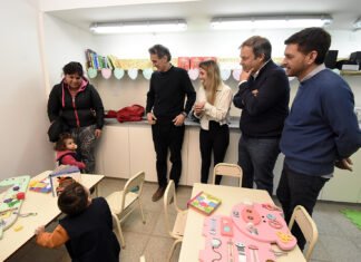 Katopodis, Cascallares y Fabiani recorrieron el nuevo centro de Desarrollo Infantil de Brown