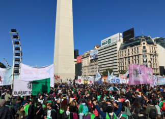 Obelisco: organizaciones sociales y políticas marchan en repudio de la muerte de Facundo Molares