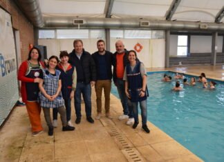 Cascallares y Fabiani acompañaron a deportistas brownianos en el Polideportivo Municipal