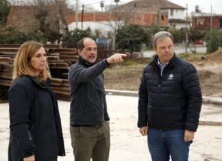 Cascallares recorrió obras: «Pasaron las elecciones y seguimos trabajando en Brown»