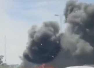 Tremendo choque e incendio de tres camiones en General Rodríguez