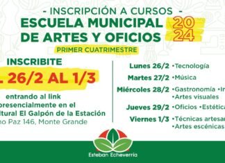Echeverría: comienza la inscripción a los cursos de la Escuela Municipal de Artes y Oficios