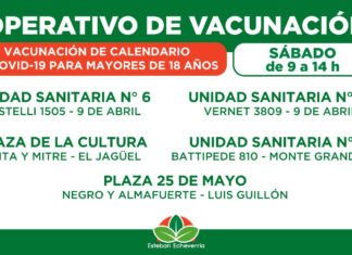 El Municipio de Echeverría realizará un nuevo operativo de vacunación en el distrito