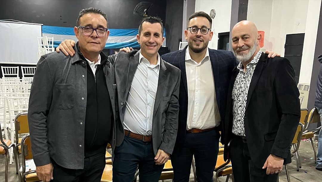 Libertarios lomenses: Antonio Volponi, Fernando Iantorno, Maximiliano Volponi y Juan Carlos Scarpa. 