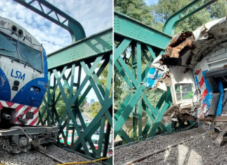 Descarriló un tren del Ferrocarril San Martín y chocó con otra formación en Palermo: hay 16 heridos