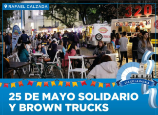 Con impronta solidaria, el 25 de mayo «Brown a Cielo Abierto» llega a Rafael Calzada con ferias y comidas típicas