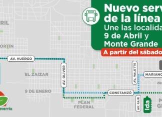 Nuevos servicios de colectivos unirán barrios de 9 de Abril, El Jagüel y Monte Grande Sur con el centro Comercial de Monte Grande
