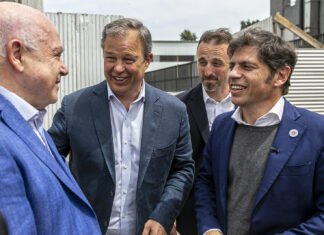 Kicillof y Cascallares recorrieron las obras de la nueva sucursal del Banco Provincia en el Parque Industrial de Burzaco