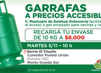 Monte Grande Sur: nuevo operativo de recarga de garrafas a valor social