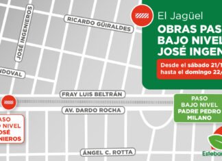 Cierre del paso bajo nivel de Altos de Monte Grande por tareas de mantenimiento