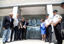 En Ezeiza junto a Granados: Bullrich inauguró un nuevo edificio de la división unidad operativa de la Policía Federal