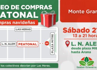 Compras navideñas: el centro comercial de Monte Grande será paseo peatonal