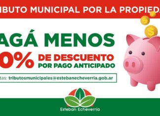 Echeverría: descuento del 30% en el tributo municipal por la propiedad